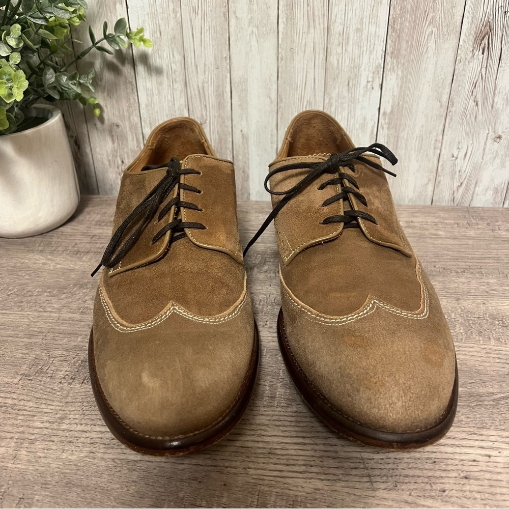 Johnston & Murphy Brown Suede Wingtip Oxfords Men’s 11 Preppy Classic